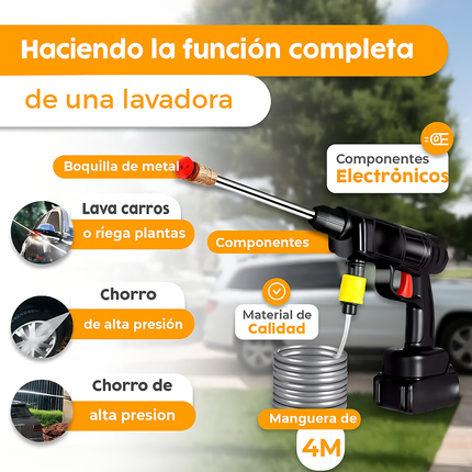 Hidrolavadora Portátil a Batería 18,5V – Alta Presión, Kit Completo para Auto y Hogar
