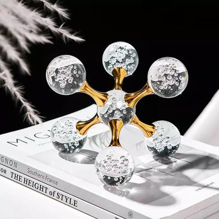 Adorno de Mesa Moderna en Cristal - Diseño de Molécula